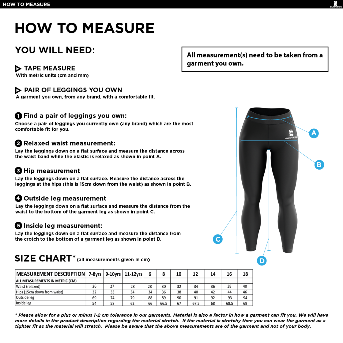 Great bentley CC Performance Full Length Leggings : Navy - Size Guide